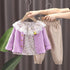 Broken Flower Wave Point Sweater Cardigan Three Piece Set